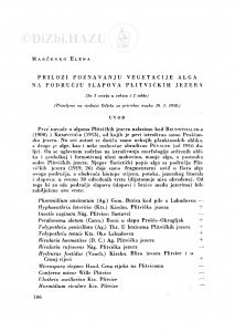 Prilozi poznavanju vegetacije alga na području slapova Plitvičkih jezera / E. Marčenko