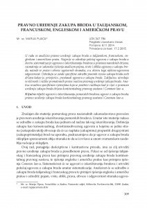 Pravno uređenje zakupa broda u talijanskom, francuskom, engleskom i američkom pravu / Marija Pijaca