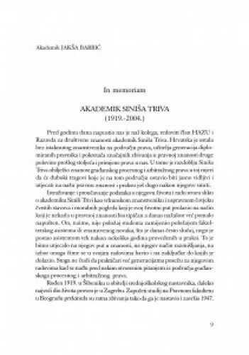 Akademik Siniša Triva (1915.-2004.) : in memoriam / Jakša Barbić