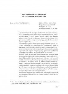 Količinski ugovori prema Rotterdamskim pravilima / Vesna Polić Foglar
