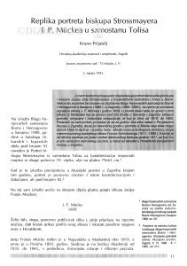 Replika portreta biskupa Strossmayera J. P. Mückea u samostanu Tolisa / Kruno Prijatelj