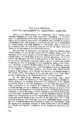 The OAU Charter and Settlement of Territorial Disputes / V.D. Degan