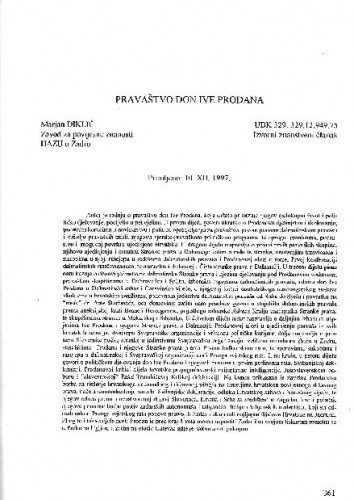 Pravaštvo don Ive Prodana / Marjan Diklić