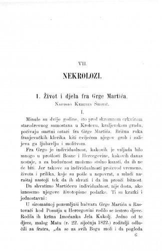 Život i djela fra Grge Martića : [Nekrolog.] / K. Šegvić