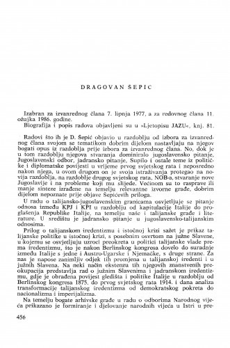 Dragovan Šepić : [biografije novih članova Akademije]