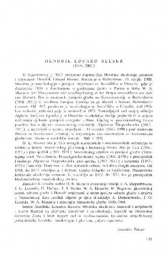 Hendrik Eduard Reeser (1908.-2002.) : [in memoriam] / Stanislav Tuksar