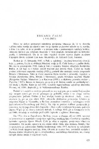 Eduard Čalić (1910.-2003.) : [in memoriam] / Petar Strčić