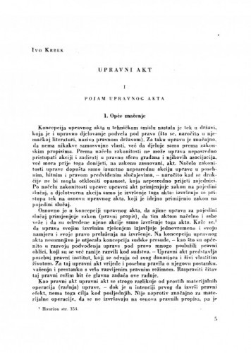 Upravni akt / I. Krbek