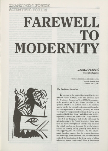Farewell to modernity / Danilo Pejović