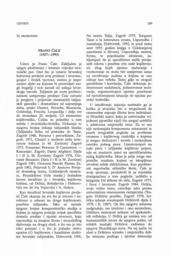 Frano Čale (1927-1993) : in memoriam / Slavica Stojan