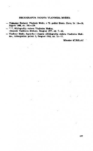 Bibliografija radova Vladimira Mošina