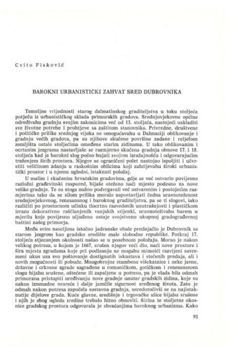 Barokni urbanistički zahvat sred Dubrovnika / Cvito Fisković