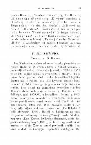 Jan Karlowicz : [Nekrolog.] / D. Boranić