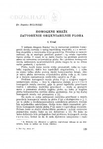 Homogene mreže zatvorenih orijentabilnih ploha / S. Bilinski