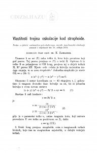 Vlastitosti trojina oskulacije kod strophoide / K. Zahradnik