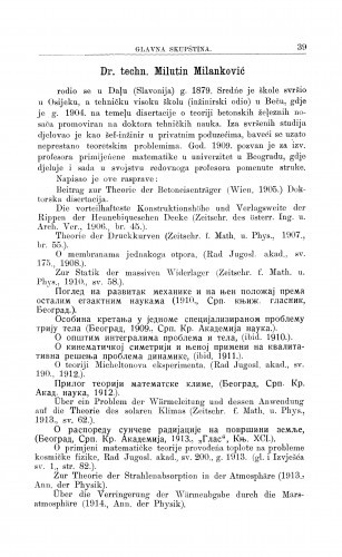 Dr. techn. Milutin Milanković / J. Majcen