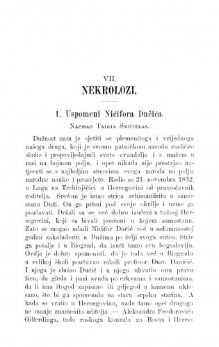 Uspomeni Nićifora Dučića : [Nekrolog.] / T. Smičiklas