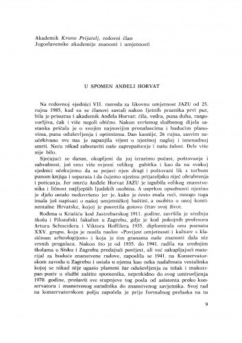 U spomen Anđeli Horvat