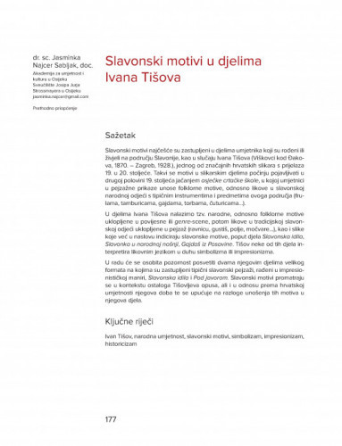 Slavonski motivi u djelima Ivana Tišova / Jasminka Najcer Sabljak