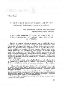Život i rad Ignaca Kristijanovića / O. Šojat