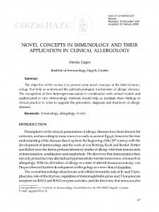 Novel concepts in immunology and their application in clinical allergology / Alenka Gagro