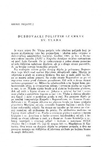Dubrovački poliptih iz crkve Sv. Vlaha / Kruno Prijatelj