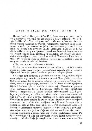 Neri di Bicci u Staroj galeriji / Vinko Zlamalik