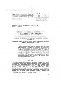 Petrološki prikaz ultramafita iz metamorfnog kompleksa središnjih dijelova Psunja / J. Pamić, D. Jamičić, J. Crnko