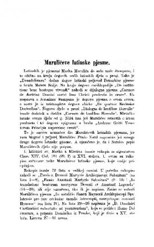 Marulićeve latinske pjesme / Milivoj Šrepel