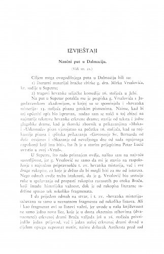 Naučni put u Dalmaciju / F. Fancev