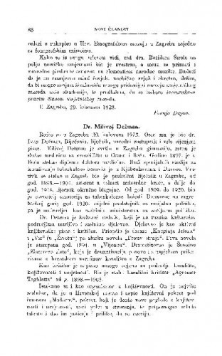 Dr. Milivoj Dežman / D. Domjanić