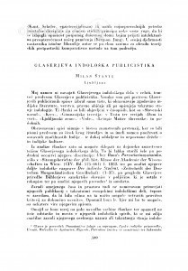 Glaserjeva indološka publicistika / M. Štante