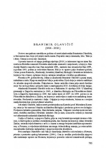 Branimir Glavičić (1926.-2010.) : [nekrolog] / Petar Šimunović