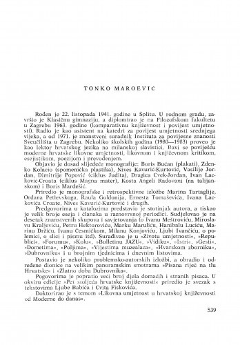Tonko Maroević : [biografije novih članova Akademije]