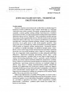 John Maynard Keynes - teoretičar društvene krize / Zvonimir Baletić