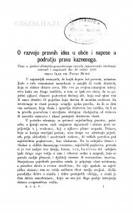 O razvoju pravnih idea u obće i napose u području prava kaznenoga / P. Muhić