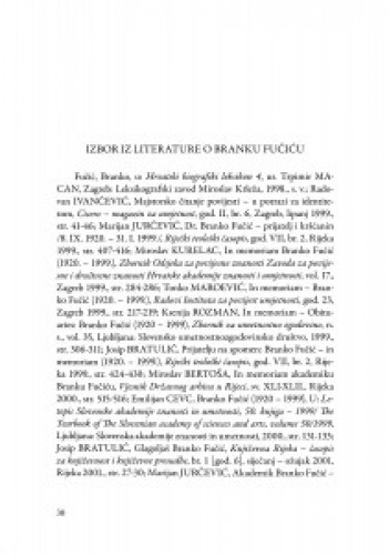 Izbor iz literature o Branku Fučiću