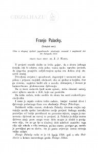 Franjo Palacky : (životopisni osvrt.) / J. Hanel