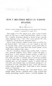 Župe u Hrvatskoj državi za narodne dinastije / M. Brašnić
