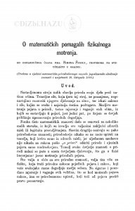 O matematičkih pomagalih fizikalnoga motrenja / S. Šubić
