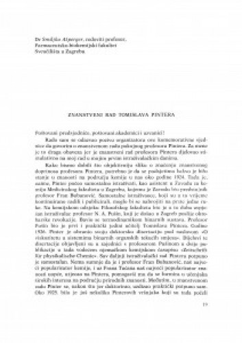 Znanstveni rad Tomislava Pintera / S. Ašperger