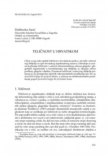 Teličnost u hrvatskom / Daliborka Sarić
