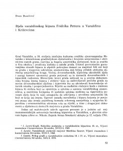 Djela varaždinskog kipara Fridrika Pettera u Varaždinu i Križevcima / Doris Baričević