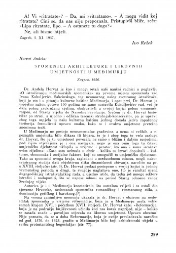 Spomenici arhitekture i likovnih umjetnosti u Međimurju / Horvat Anđela
