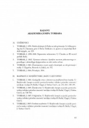 Radovi akademika Josipa Torbara