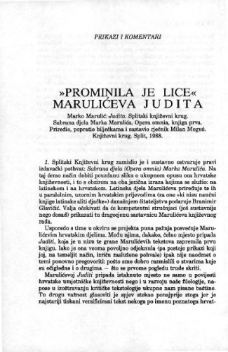 Promijenila je lice Marulićeva Judita / Josip Vončina 