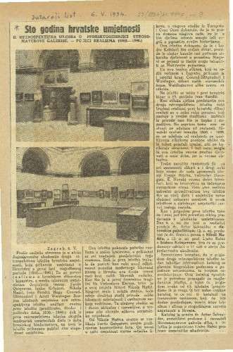 Sto godina hrvatske umjetnosti : II. retrospektib[i.e. v]na izložba o pedesetgodišnjici Strossmayerove galerije : počeci realizma (1860. – 1890.)