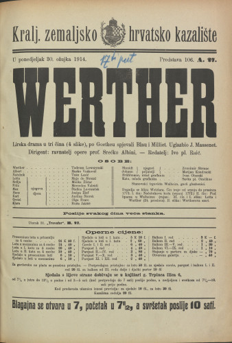 Werther : Lirska drama u tri čina (4 slike)