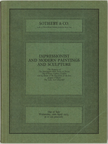 Catalogue of impressionist and modern paintings and sculpture : including Eugène Boudin ... : day of sale, Wednesday, 16th April 1975 / Sotheby & Co.
