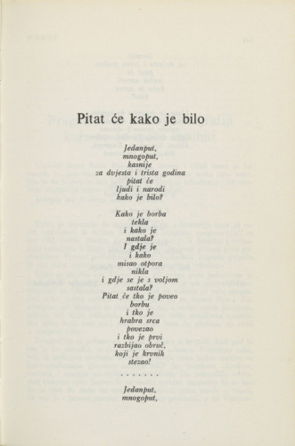 Pitat će kako je bilo / M. Feldman